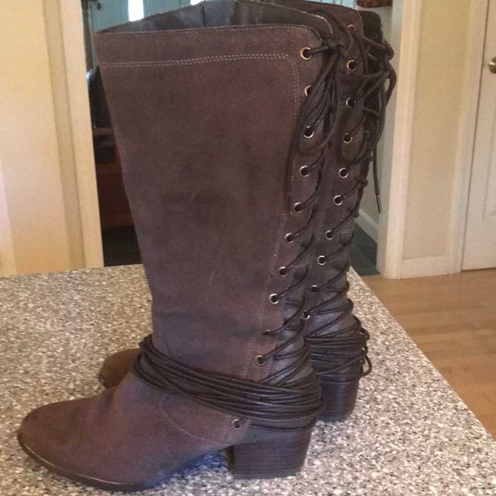 Spring Step Altair brown suede lace back boot